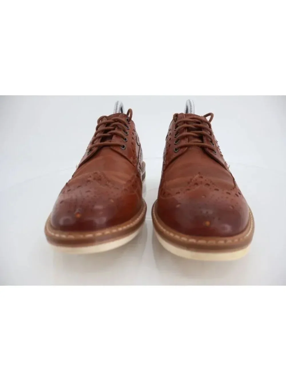 Clarks Mens Pitney Limit Loafer Size 7.5 Brown Wingtip Lace Up Leather Shoe
